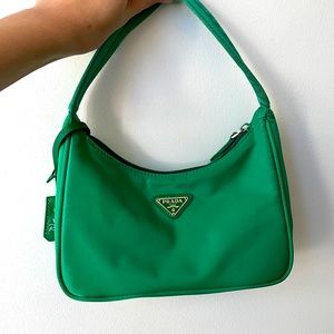 Authentic Prada renylon green pochette
